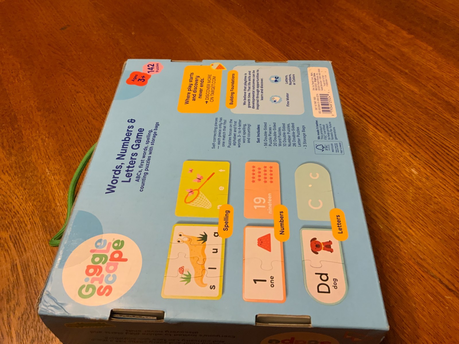 Gigglescape Words Numbers and Letters Learning Game 59 Pieces 142 Puzzles Age 3+