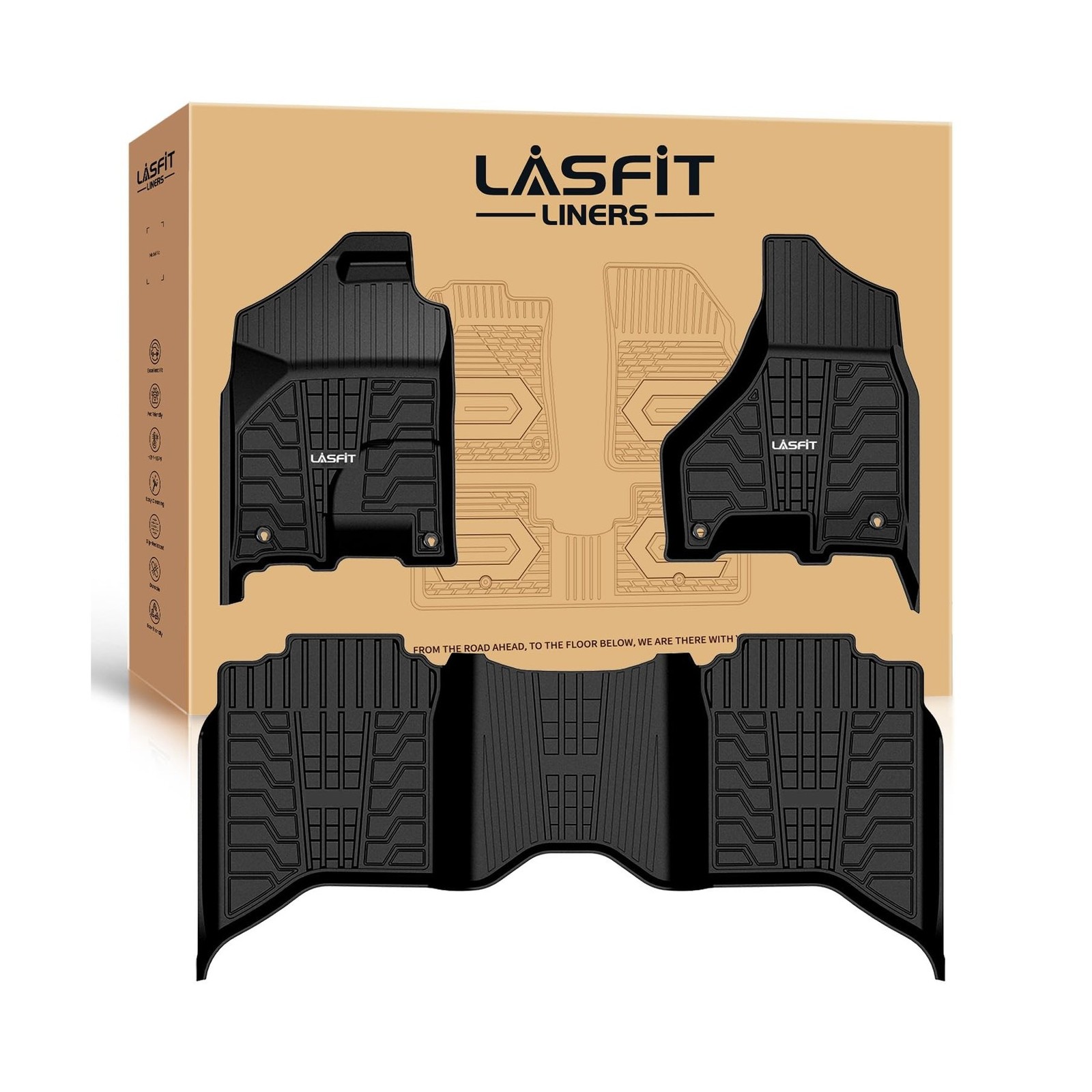 LASFIT Floor Mats 2013-2018 for Dodge Ram 1500/2500/3500 Crew Cab, 2019-2024 …