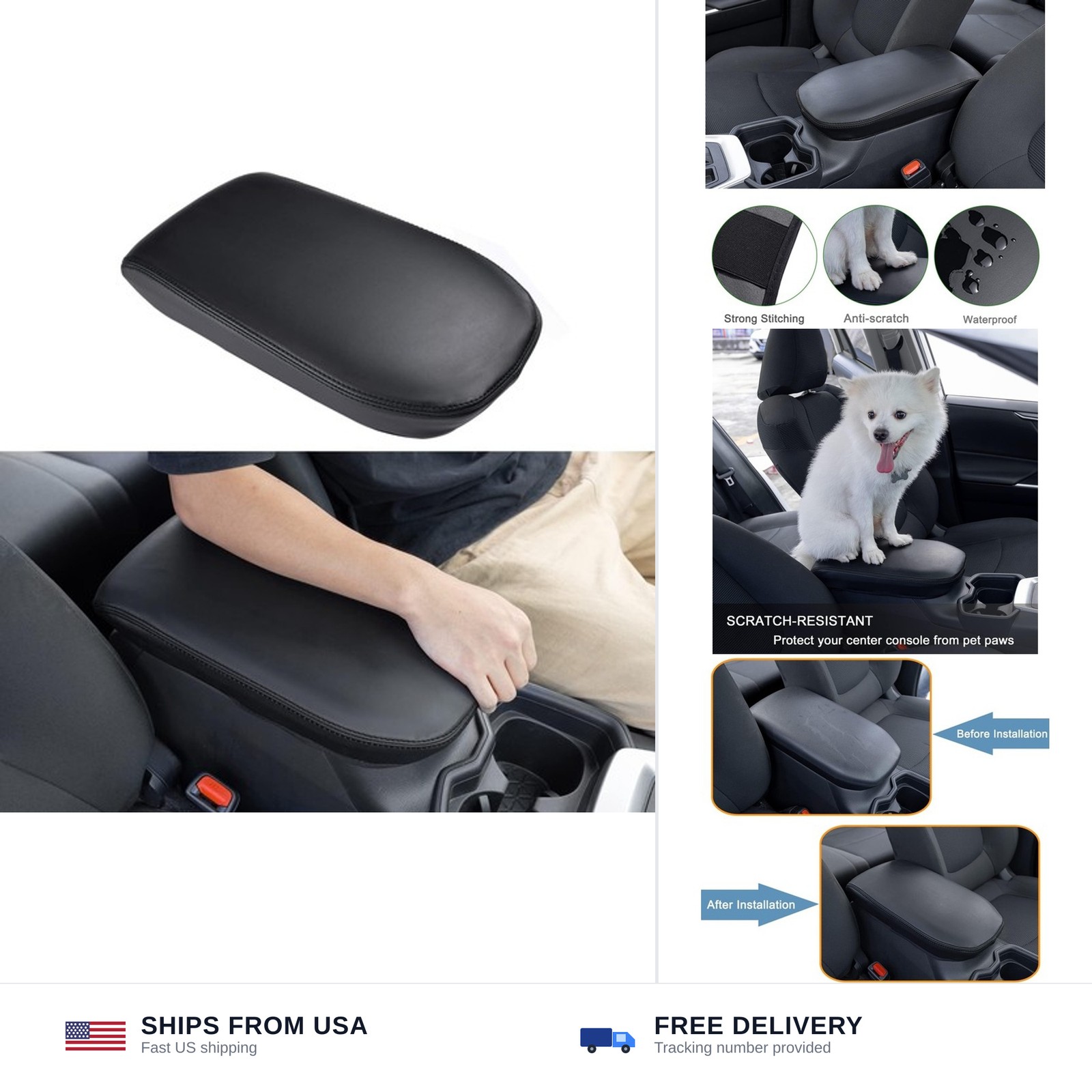 JDMCAR Center Console Armrest Cover for 2025 Toyota RAV4 Accessories 2024 202…