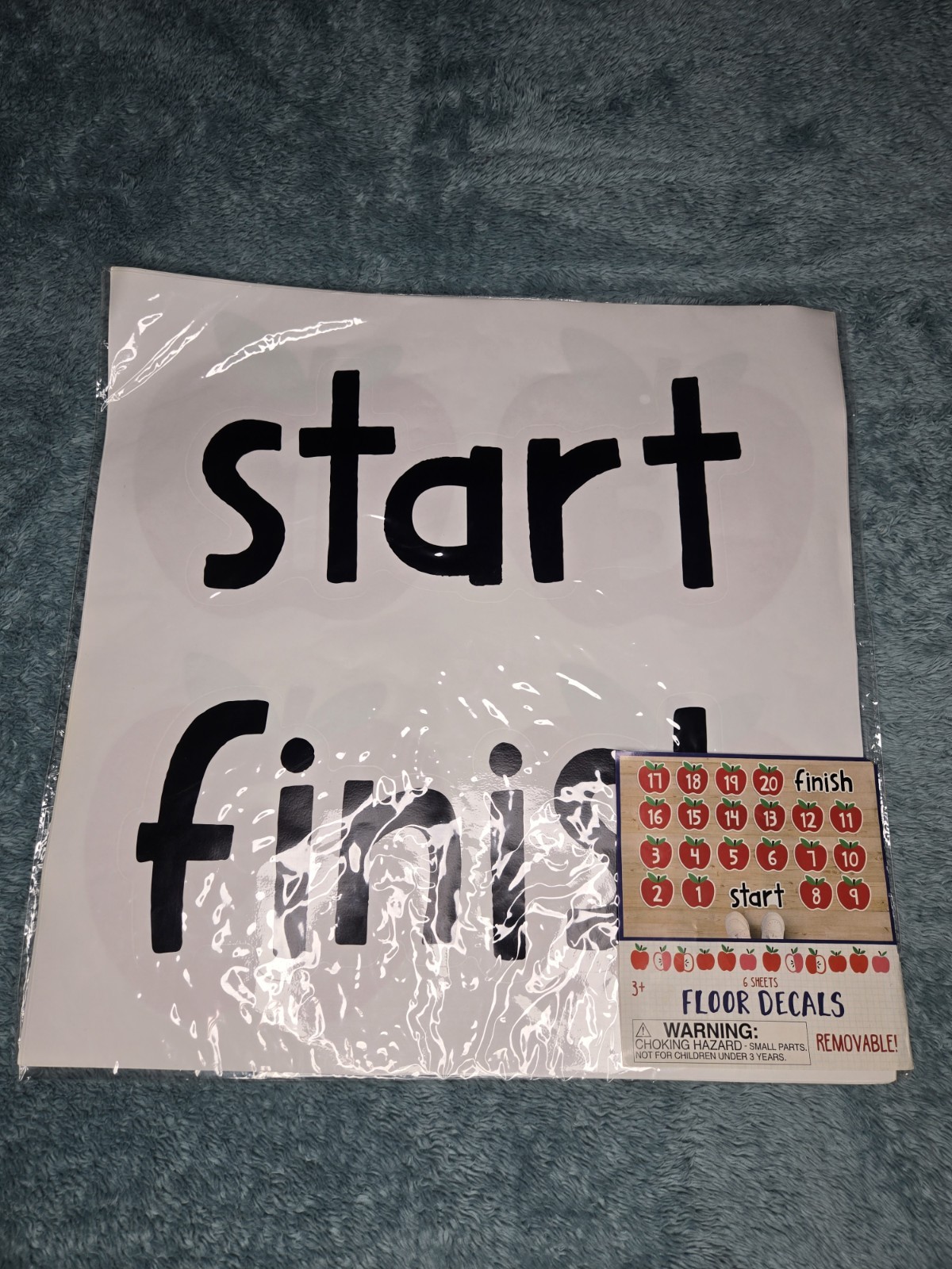 Apple Themed Floor Decals- Educational number path For Kids. 6 Sheets