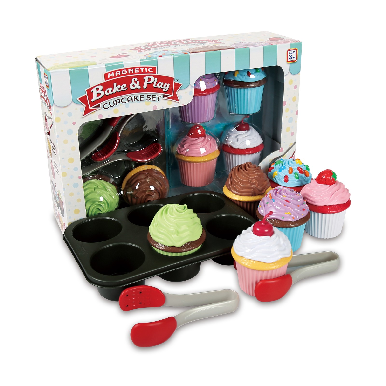 New – Popular Playthings Magnetic Bake & Play Cupcake Set – Ages 3+