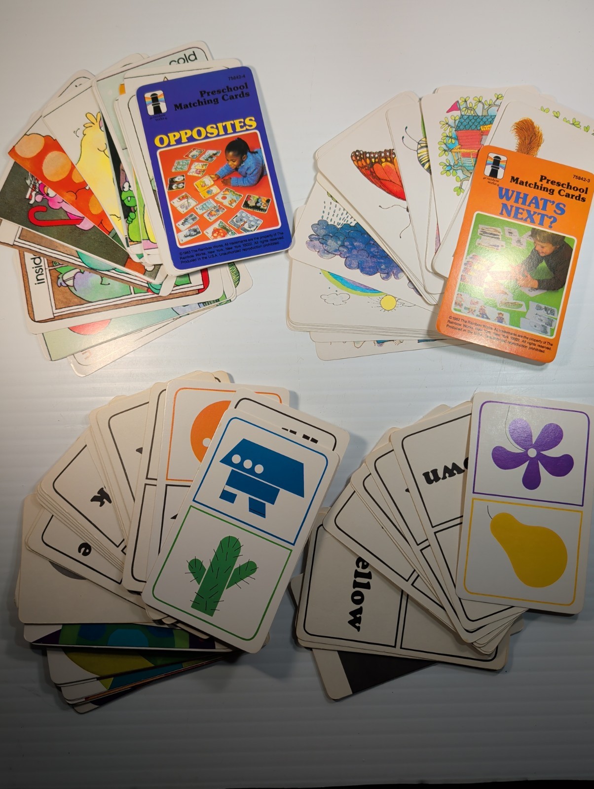 Vintage 1980s Preschool Matching Cards “What’s Next” & “Opposites” Plus More