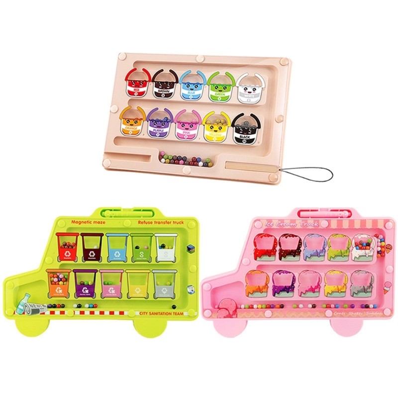 Maze Board Walking Bead for Kids Educational Color Sorting Activity Toy