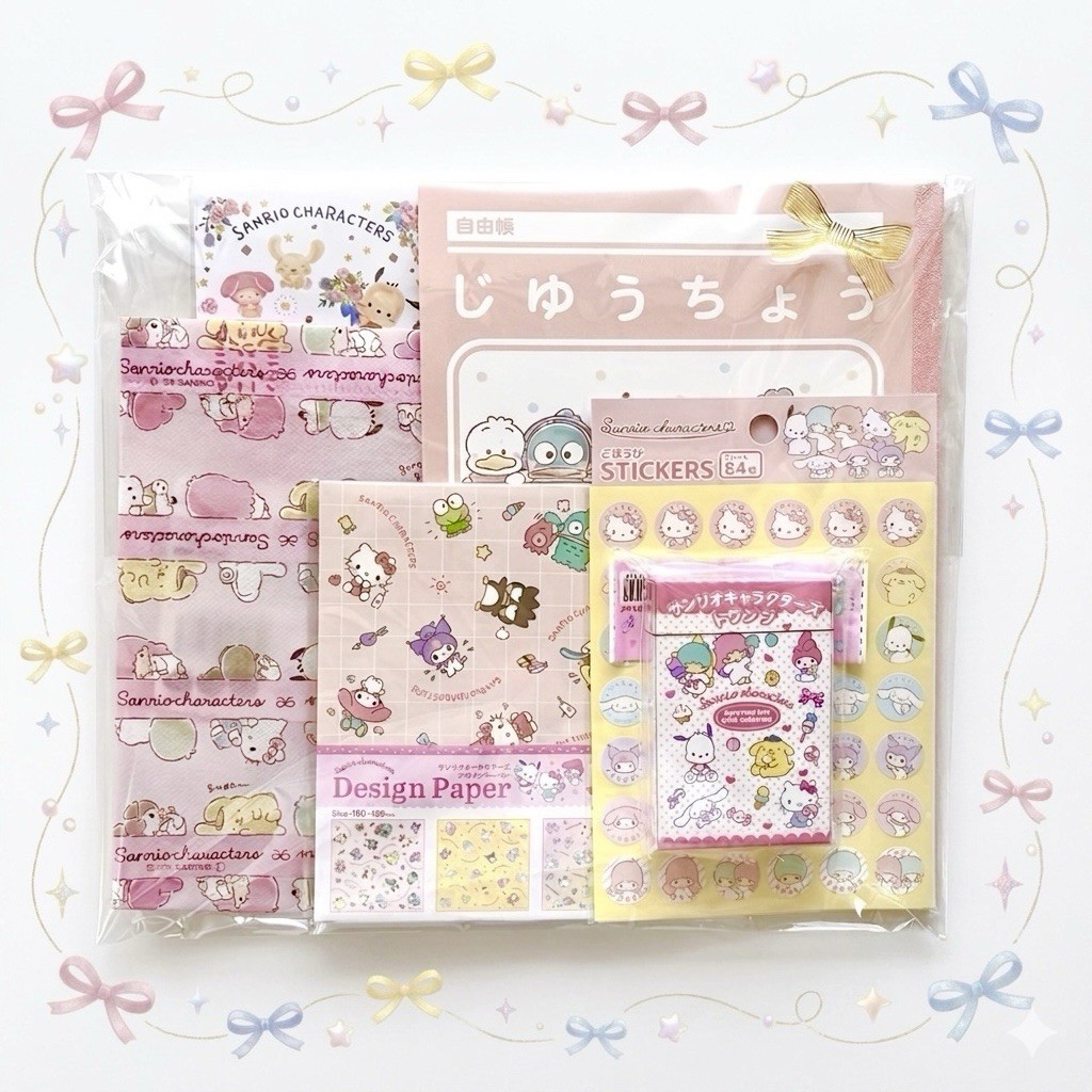 Sanrio Playing Cards Set Reward Stickers Tote Bag Design paper Activity Japan