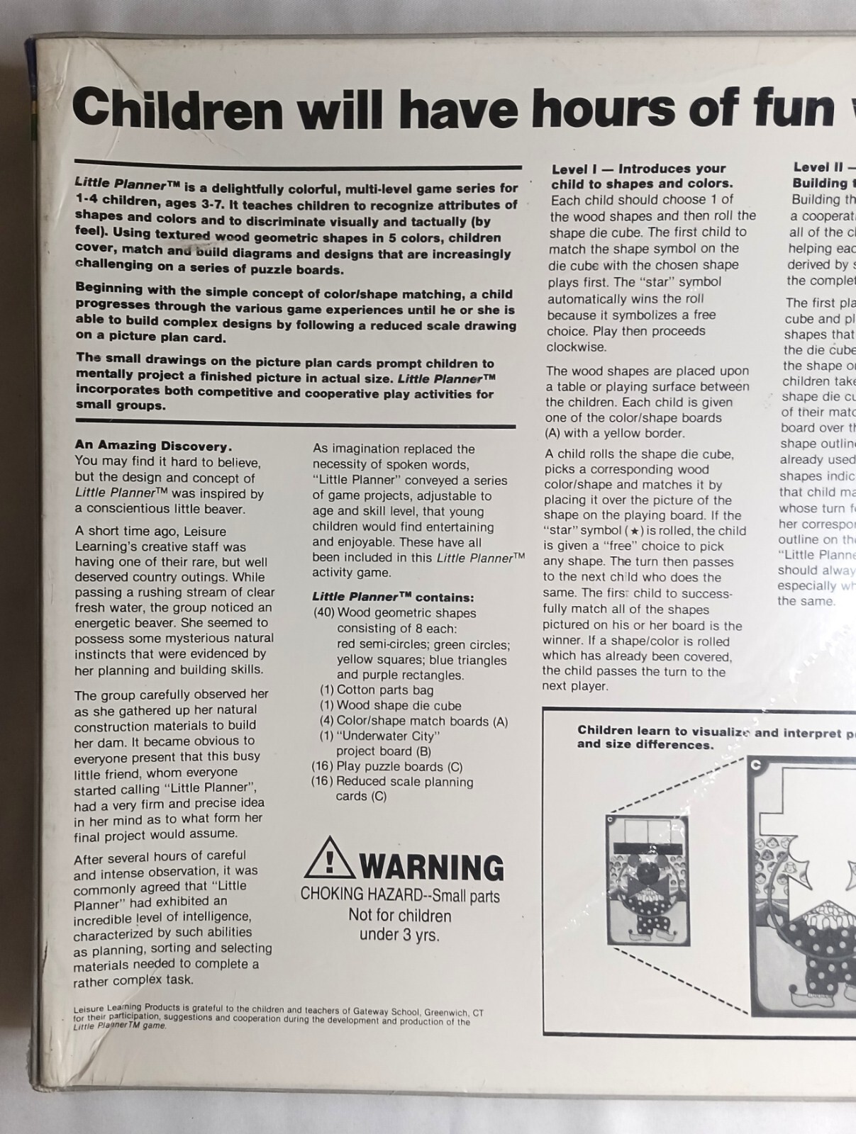 Vintage Learning Game LITTLE PLANNER 1982 Leisure Learning SEALED