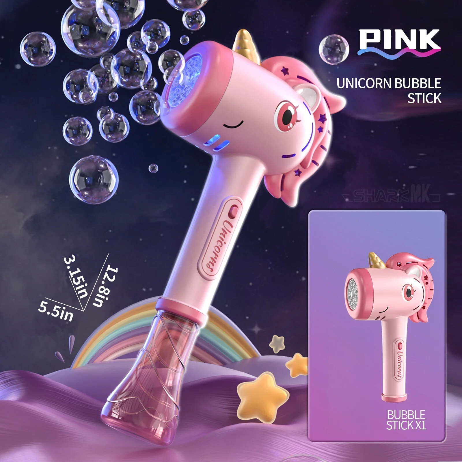 Unicorn Automatic Bubble Maker Gun for Girls Princess Cute Summer Toy Gift