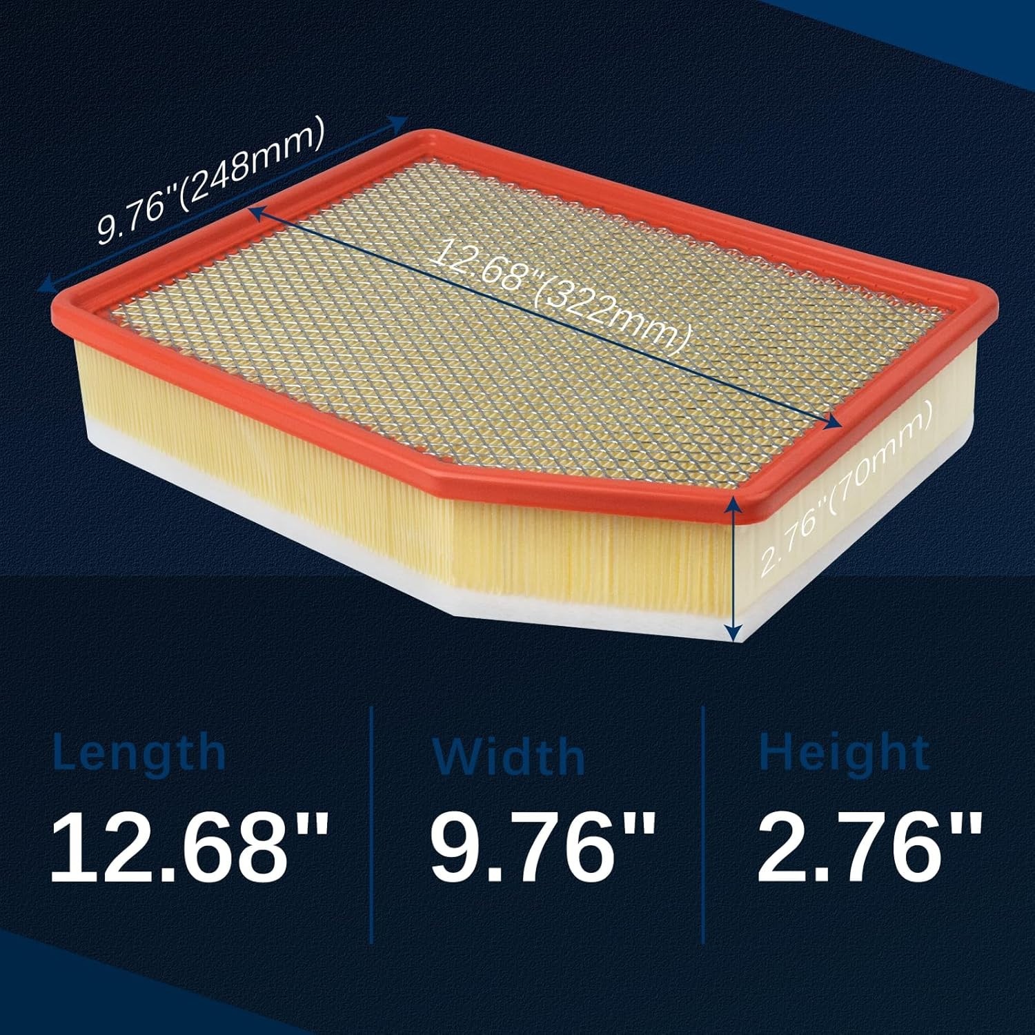 A3244C Engine Air Filter for 2019-2024 Chevy Silverado 1500/2500 HD/3500 HD,Subu