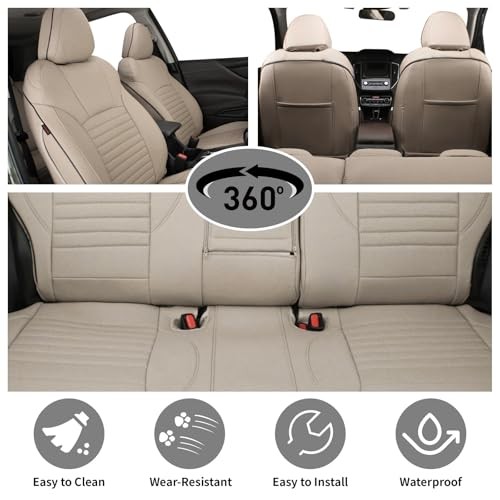 Custom Fit CX5 Car Seat Covers for Select 2013-2016 CX-5 Sport Leather (Beige)