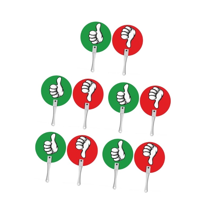 10 Pcs Yes No Paddles Thumb Up Thumbs Down Voting Paddle True False Paddle