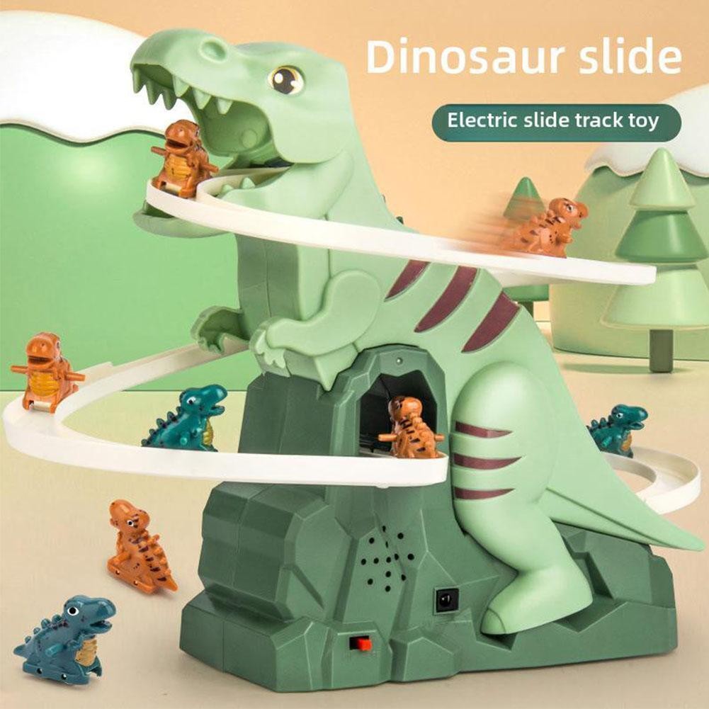 Dinosaur assembly puzzle fun electric slide track toy car birthday gift