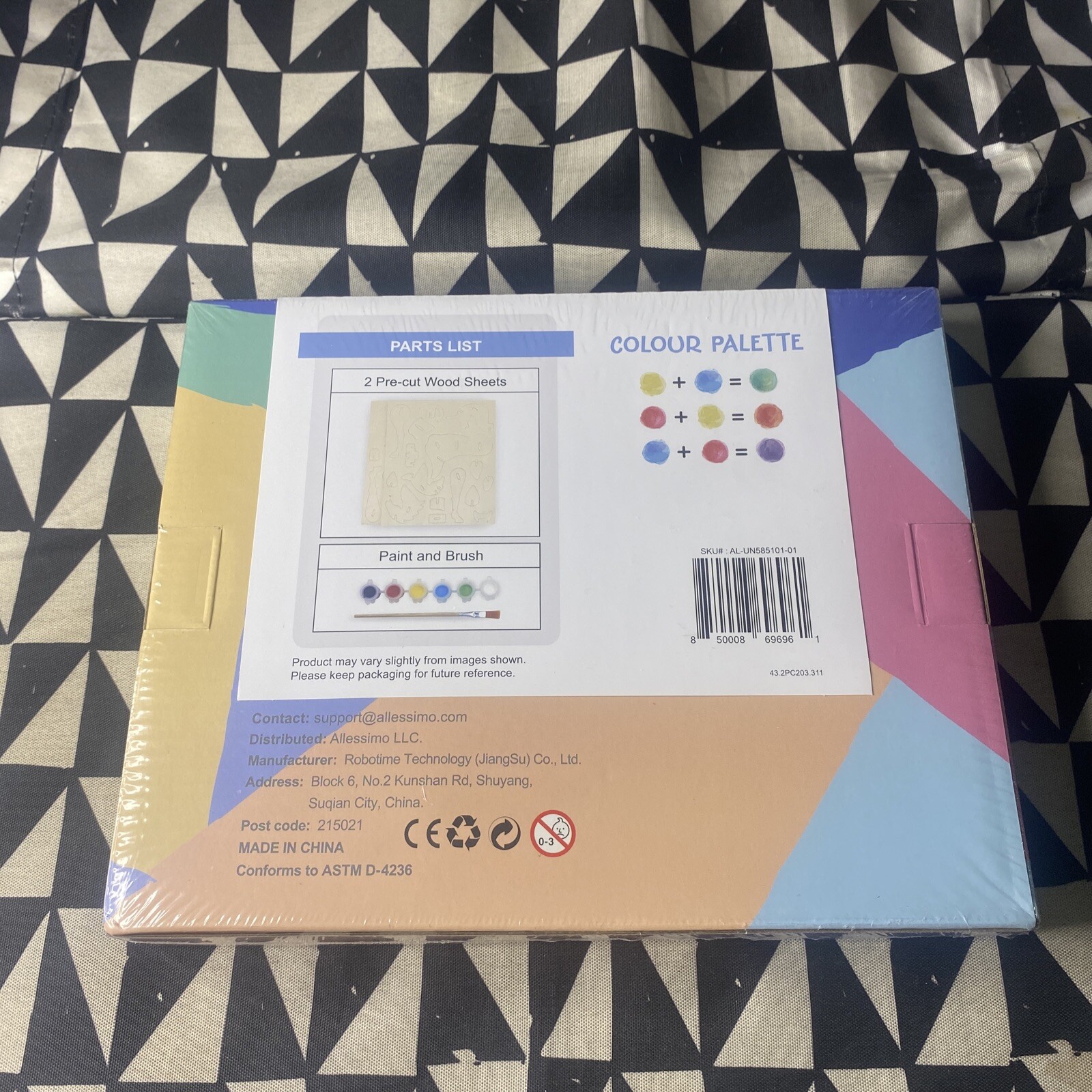 Allessimo Reality Puzzle Paint Kit – Wooden Unicorn – 30pcs Model Paint Kit New