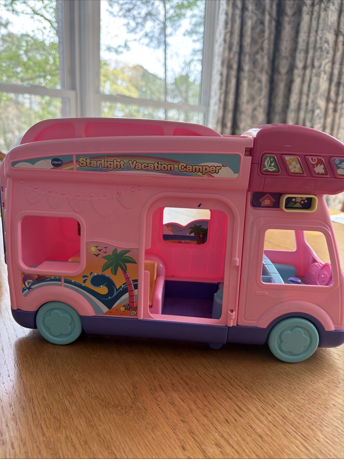 VTech Starlight Vacation Camper Pink Teaching Kids Toy Vehicle Tested Works