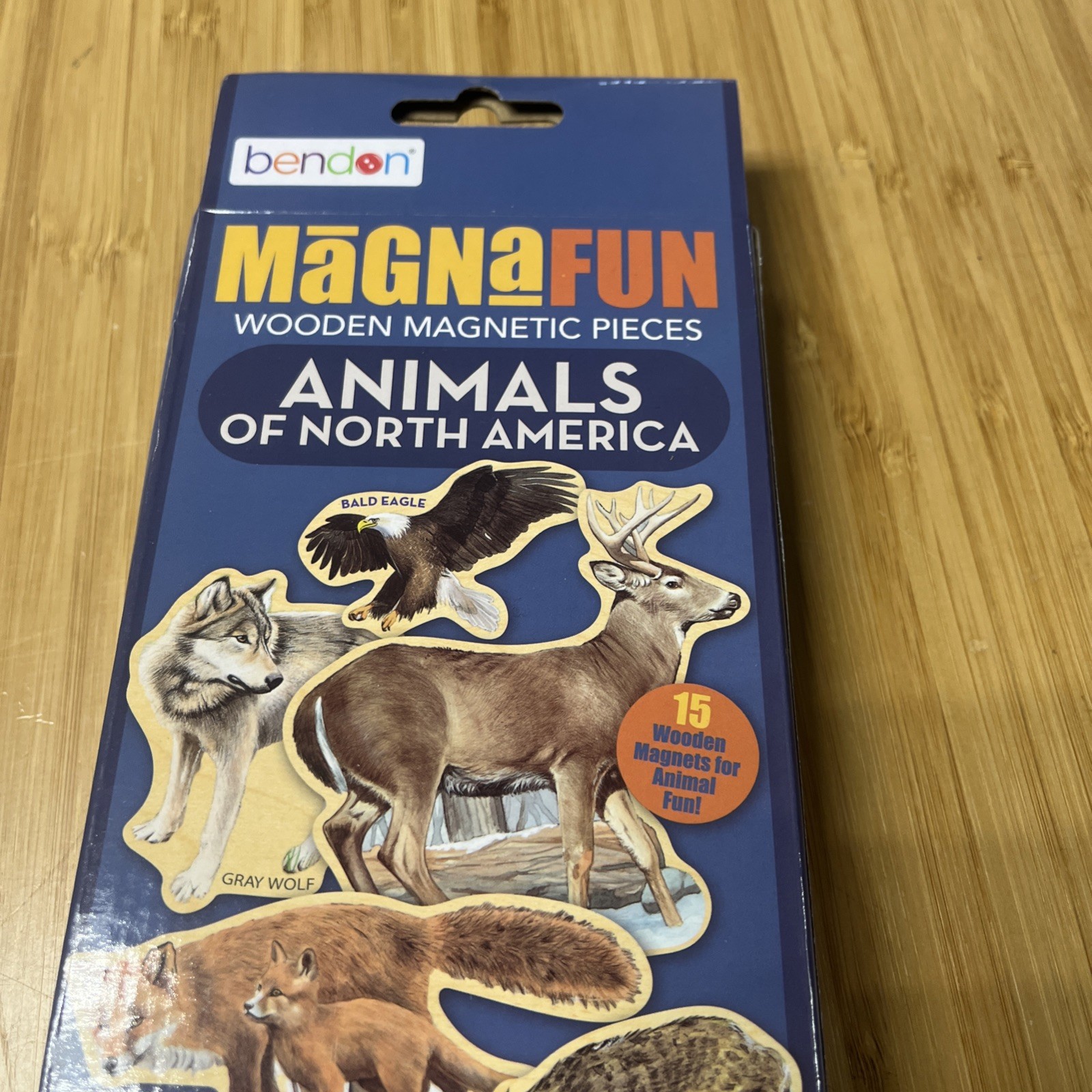 BRAND NEW-Bendon Magna Fun WOODEN Magnetic ANIMALS of North America 15 pack