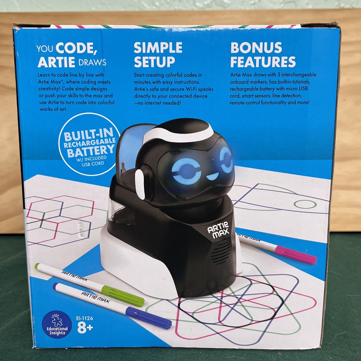 Educational Insights Artie Max The Wi-Fi Robot That Teaches Coding in Box