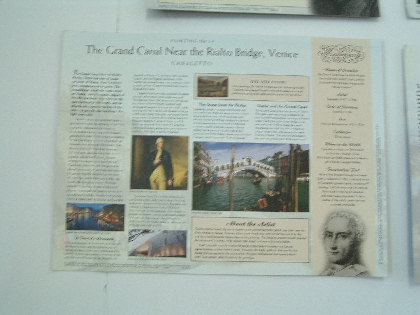 Masterpiece painting learning 4 lot pictures with information about artist