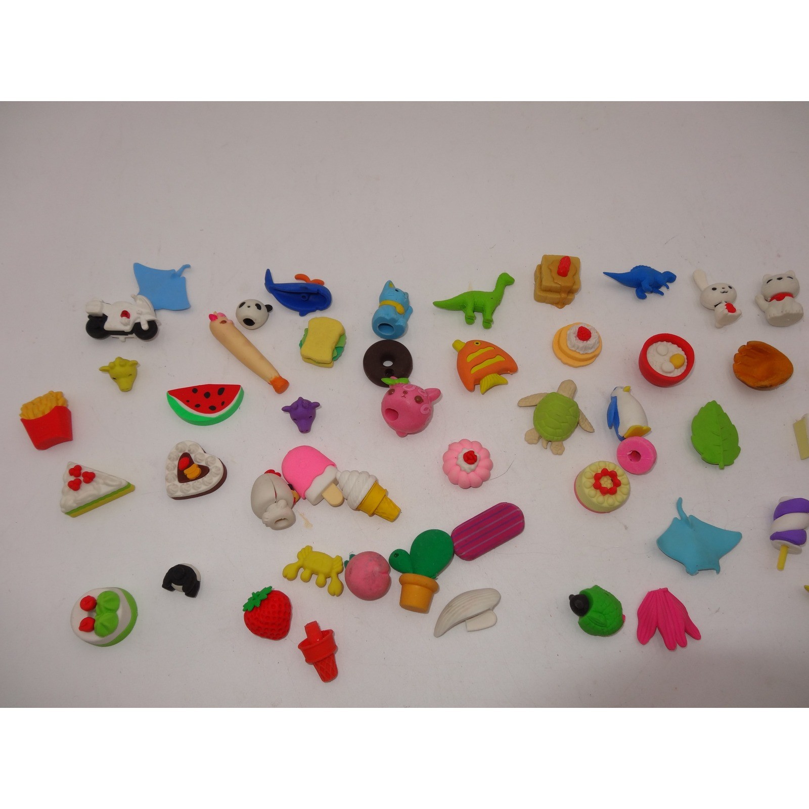 Bulk Lot of 40+ Iwako Style 3D Puzzle Erasers Food Animals Desserts
