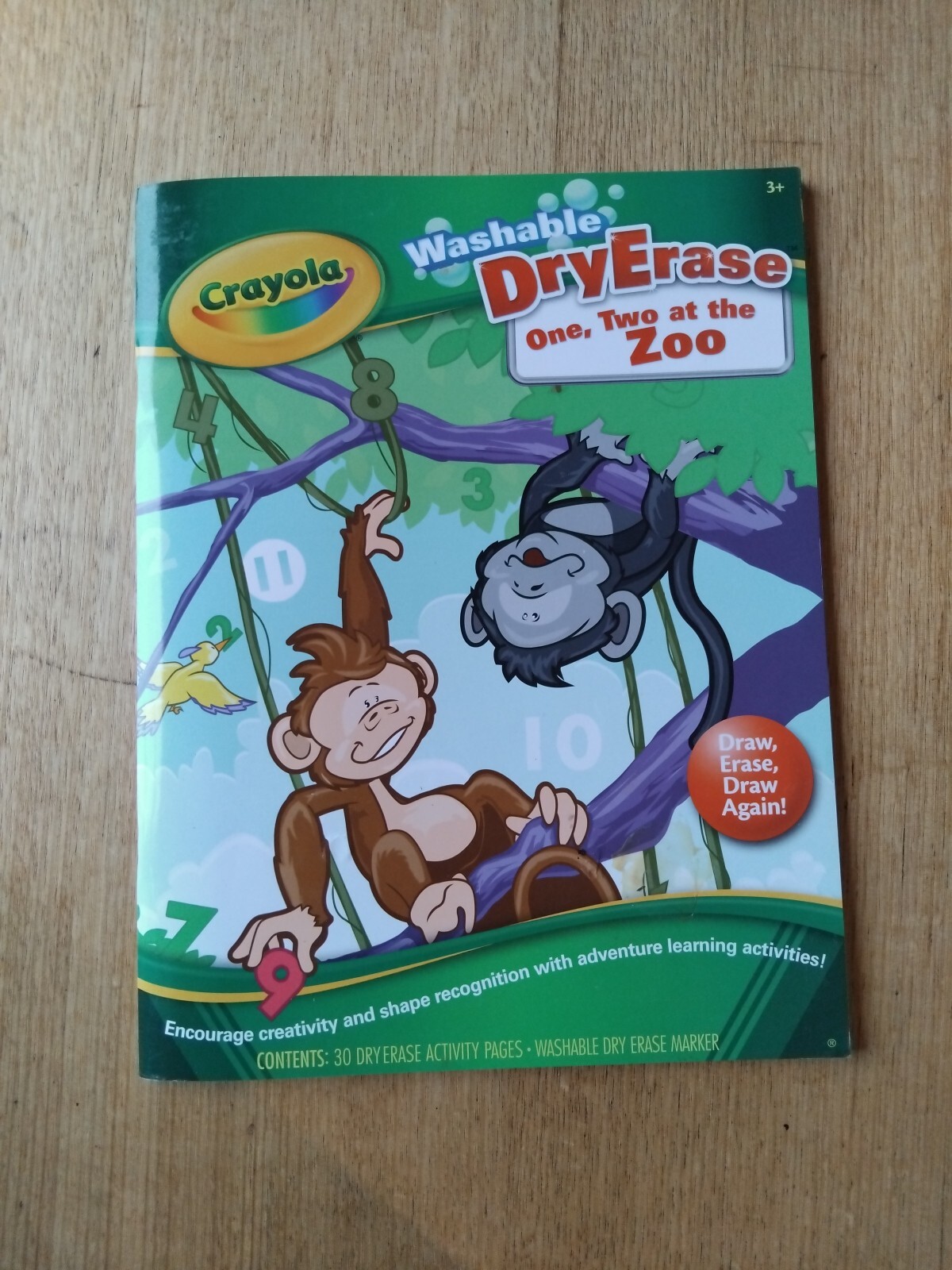 CRAYOLA Dry Erase One, Two at the Zoo Learning Activity Book 30 pages