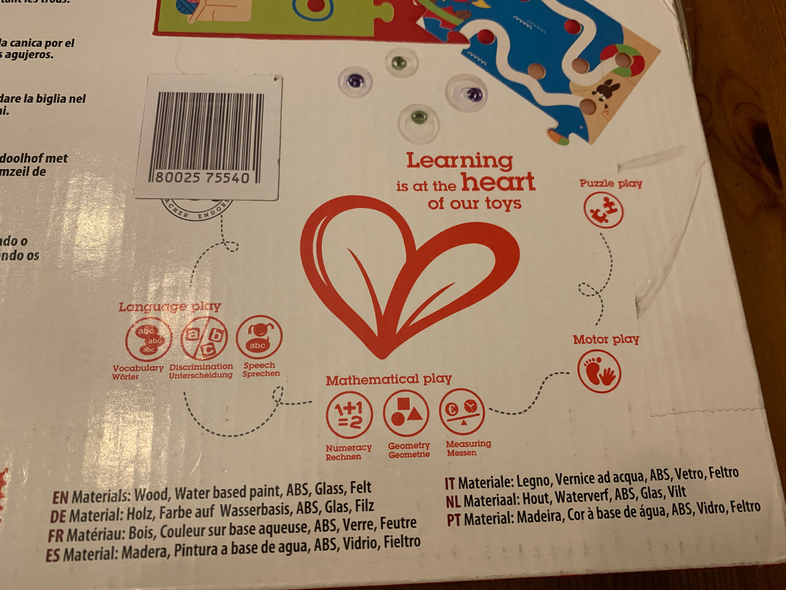 Hape Toys Kids Scribble Maze Fine Motor Marble Game New