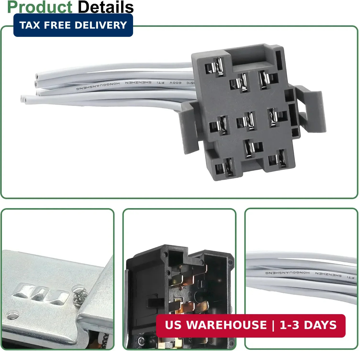 E7TZ-11654-A Headlight Switch 9 Terminal with Connector Wire Harness Compatible
