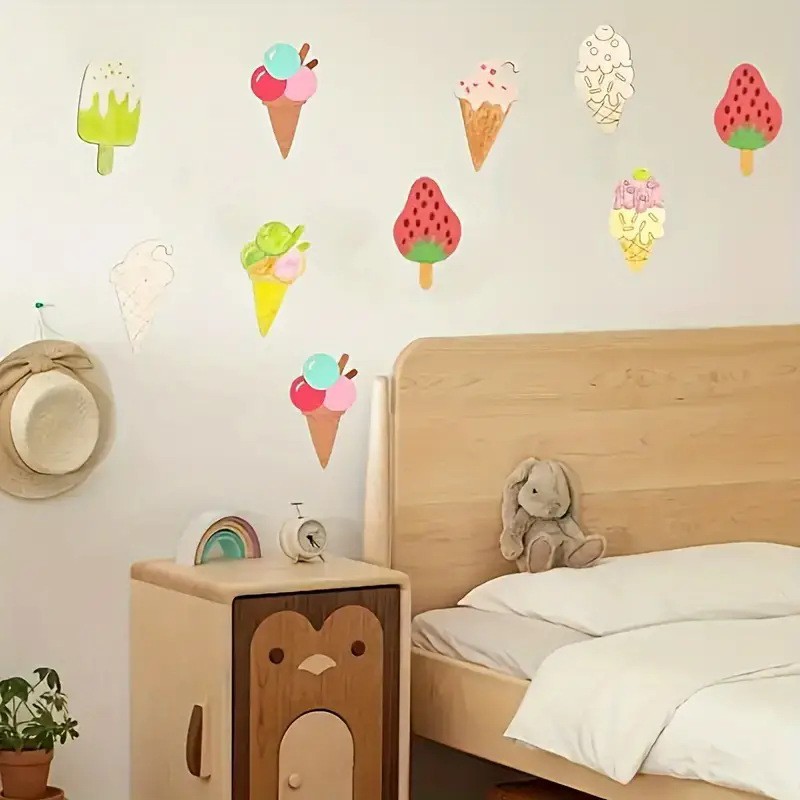 Unfinished wooden craft blanks for kids’ DIY graffiti & ice cream hand-painting