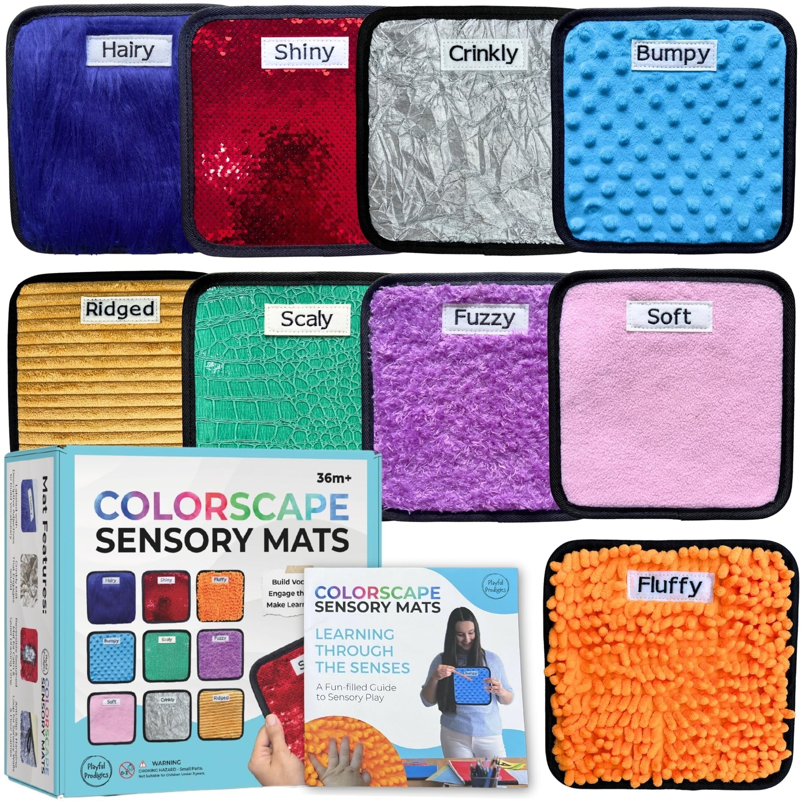9 Labeled Sensory Mats w/Lesson Plans, Sensory Toys for Kids with Autism, Aut…