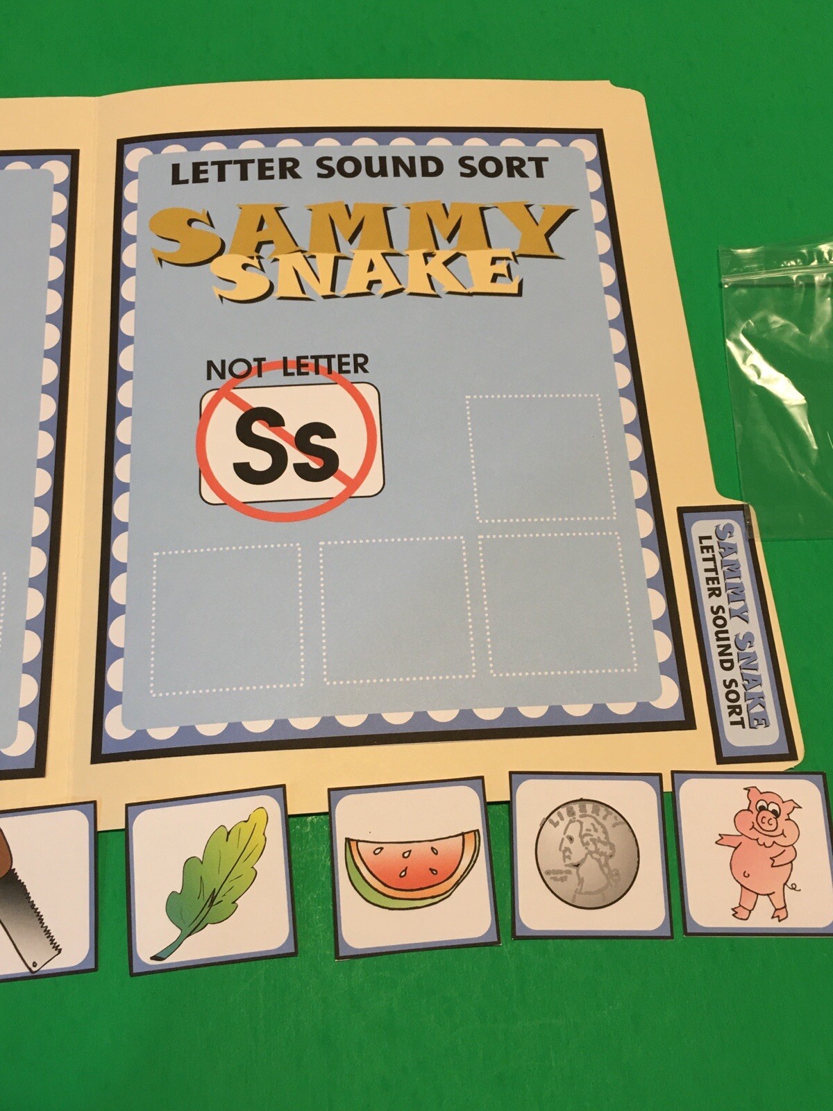 Sammy Snake – Letter Ss – DIY File Folder game – Printed / Uncut