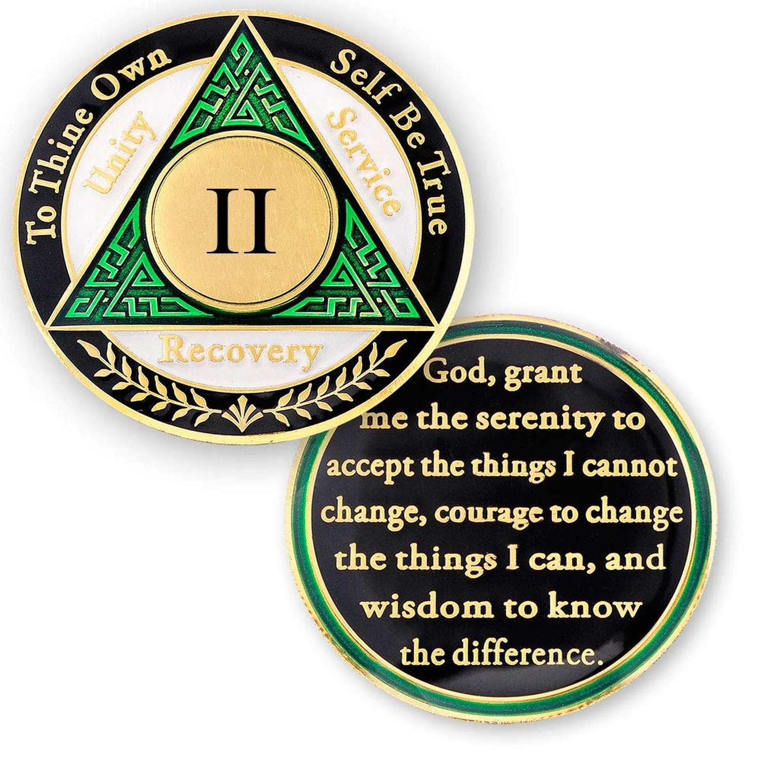2 Year AA Medallions Coin – Alcoholics Anonymous Chips – Two Year Coins – Gre…