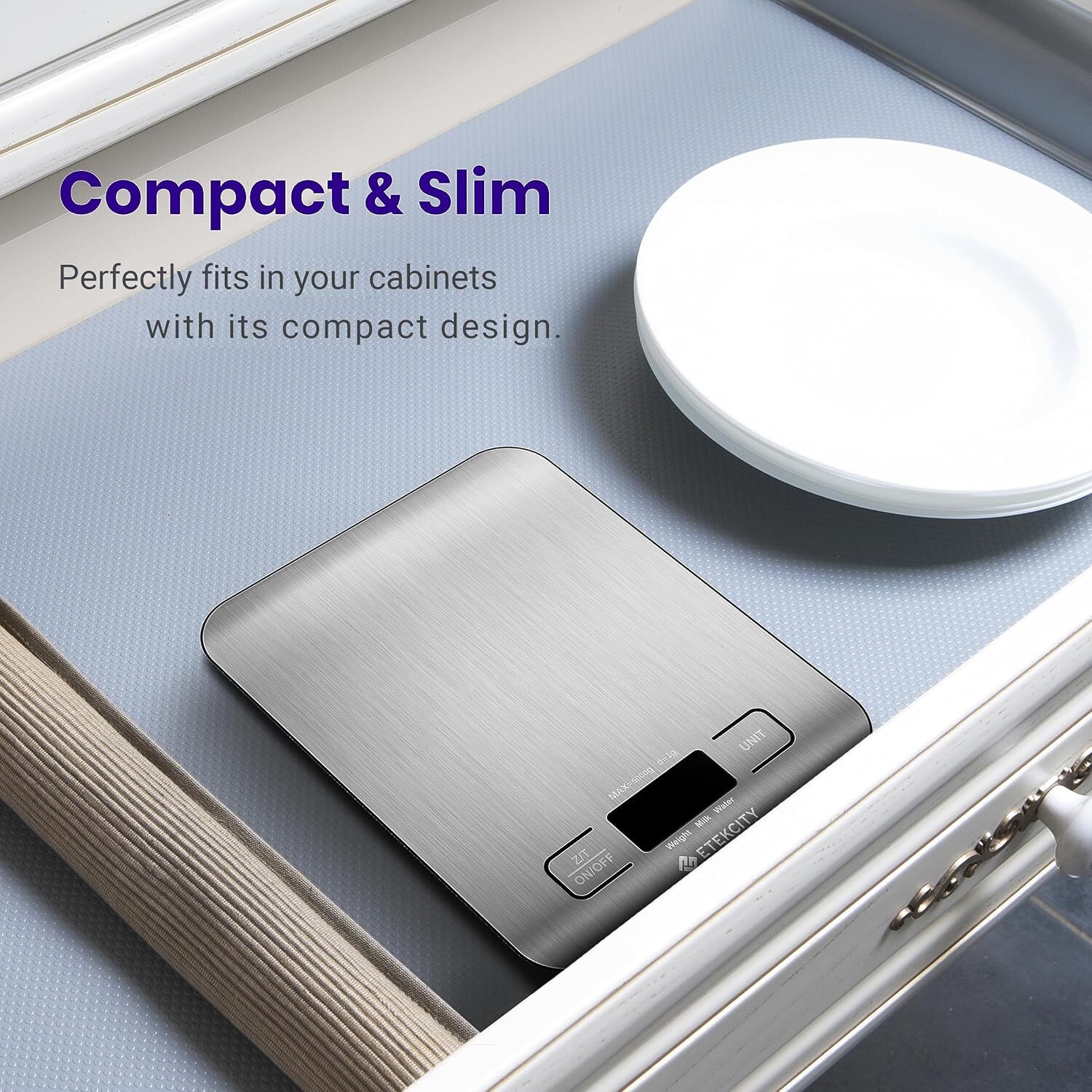 Food Kitchen Scale,Digital Grams and Ounces for Weight Loss,304 Stainless Steel
