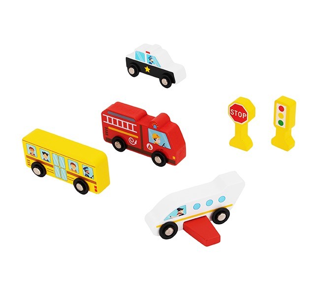 TOOKYLAND wooden building blocks -50pcs – stackable city set, 2 years +
