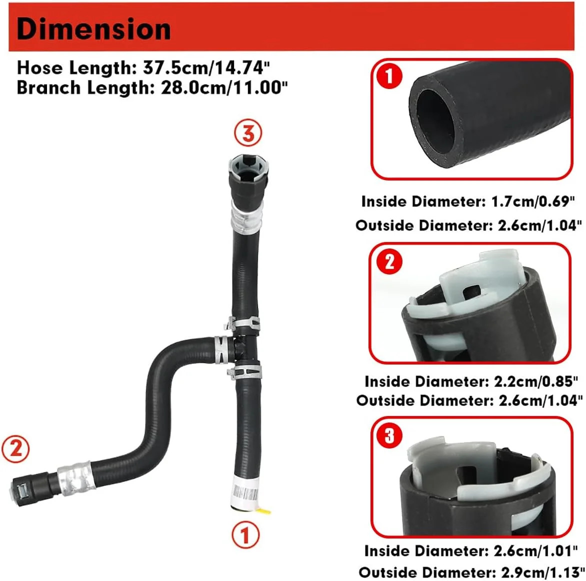 Engine Heater Hose Set Assembly Replacement for Buick Enclave 2008-2017 for GMC