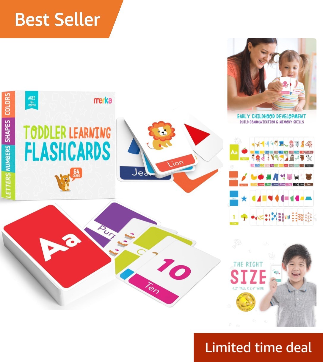Multicolor Flash Cards for Toddlers – Engage Learning with 64 Durable Cards