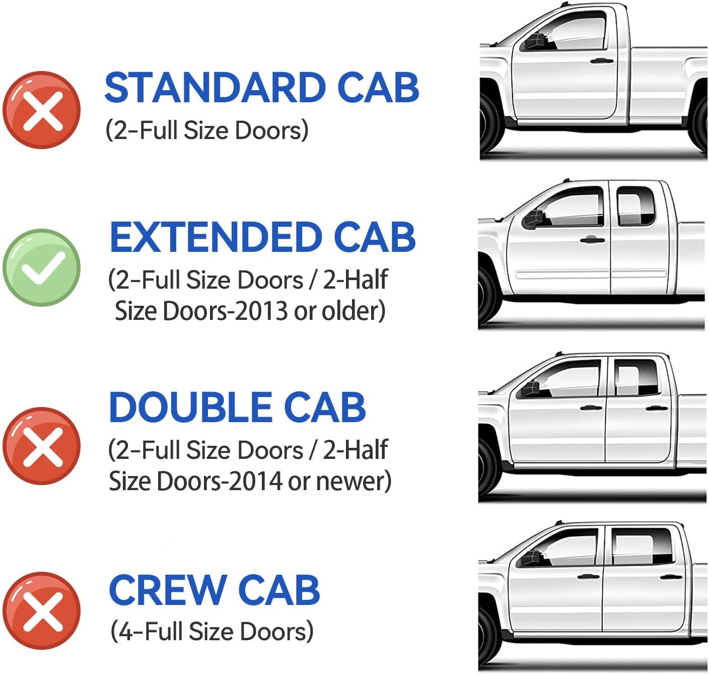 Window Rain Guards for 2007-2013 Chevy Silverado & GMC Sierra 1500 for Extended