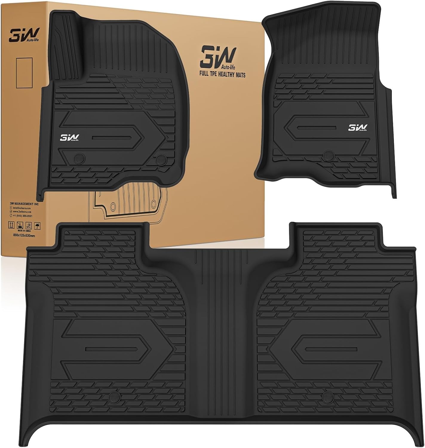 3W Floor Mats Fit for 2019-2025 2026 Chevy Silverado/GMC Sierra Denali 1500 & 20