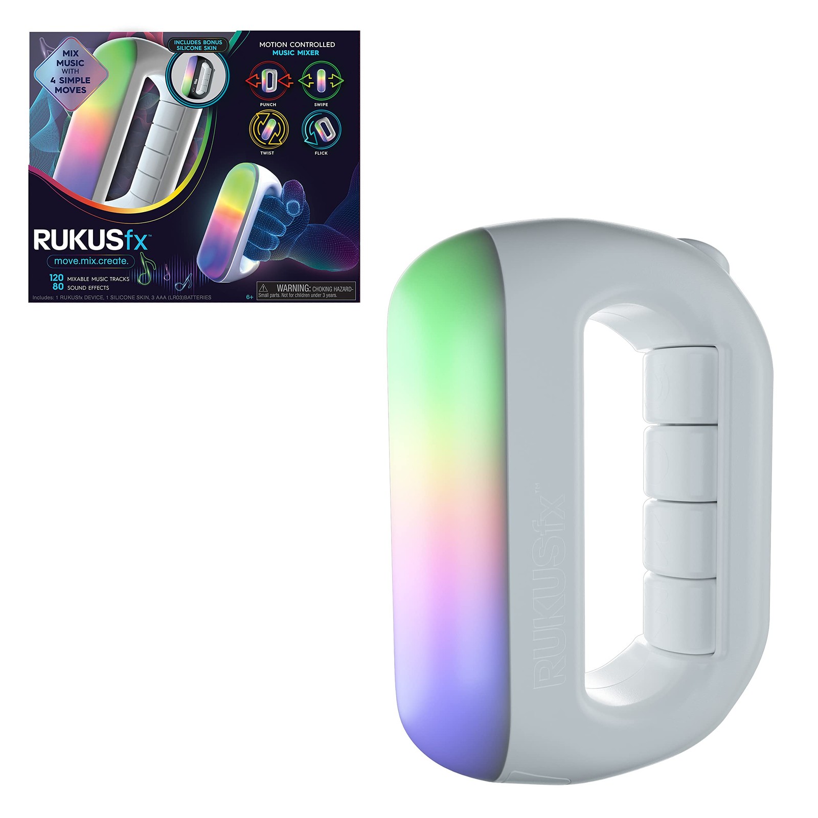 RUKUS Just Play RUKUSfx Motion-Controlled Music Mixer, Lights and Multi-color