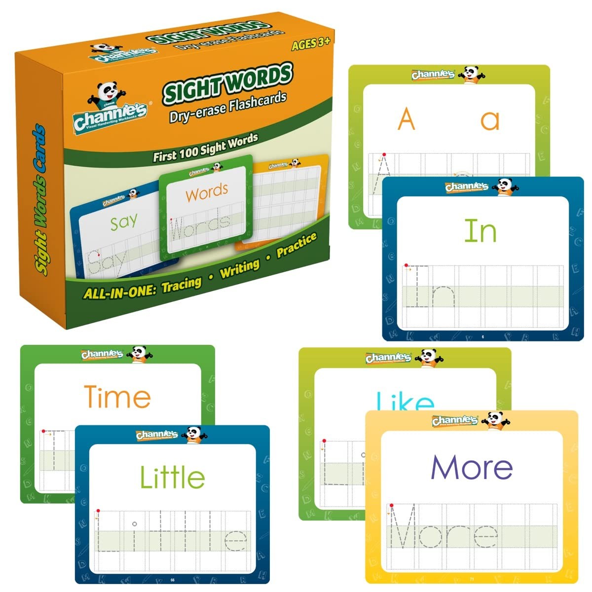 Channies Visual Dry Erase Flashcards for Pre-K Through First Grade Students to L