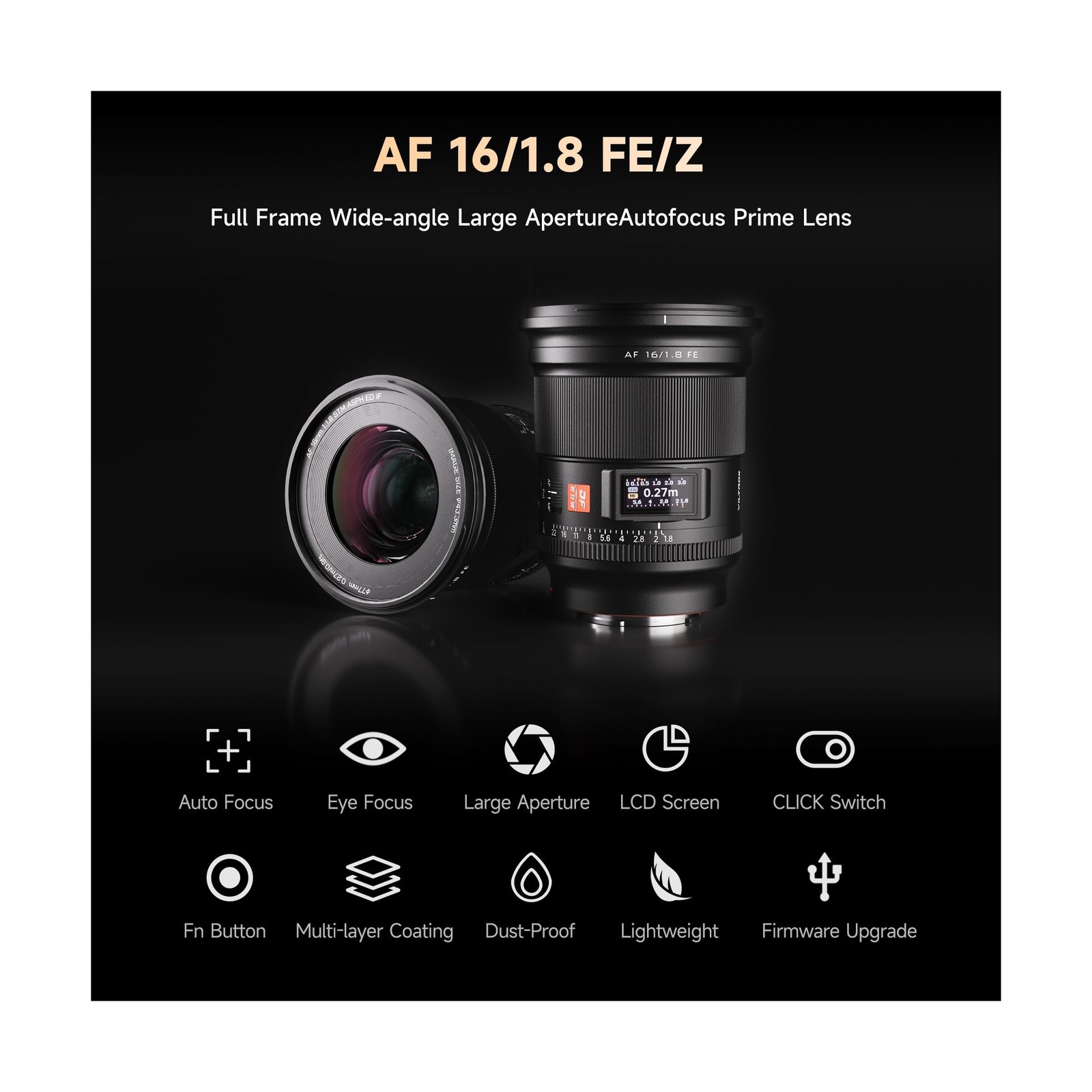 VILTROX 16mm F1.8 Z Lens for Nikon Z Mount, Large Aperture F/1.8 Auto Focus F…