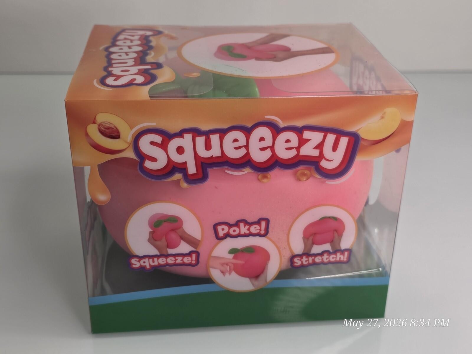 Sunny Days Jumbo Squeeezy Peach Squishy Toy 🍑 Stress Relief Sensory Fidget NEW