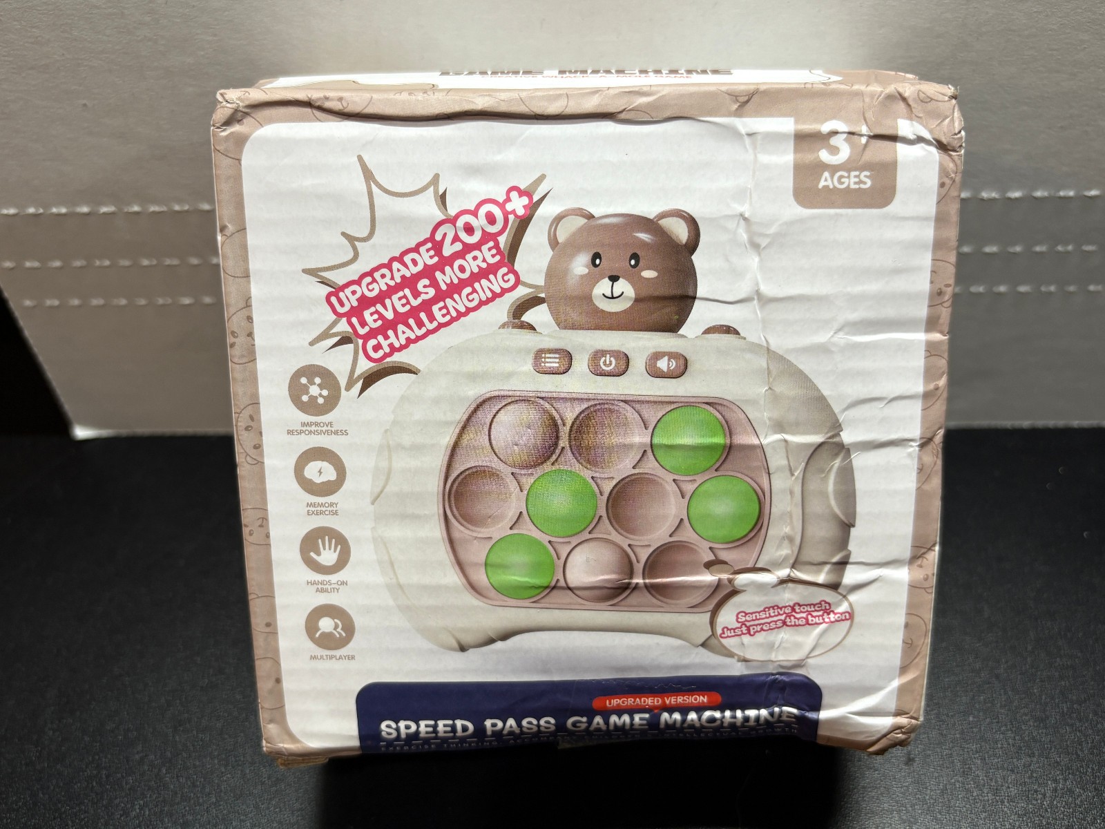 Speed Pass Game Machine Push Fidget Sensory Toy Game Bear Variety Ages 3+