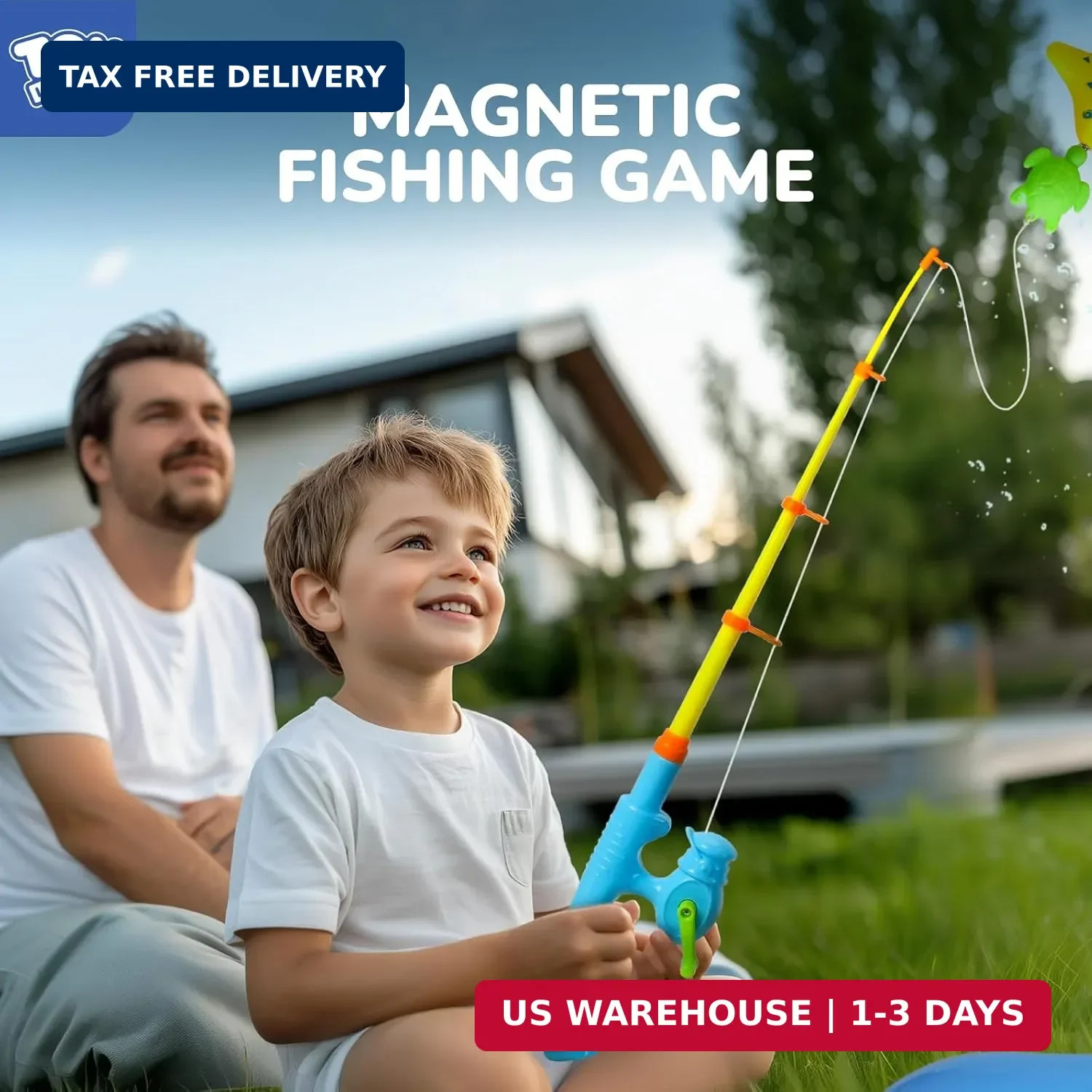 TOY Life 2-Player Magnetic Fishing Game for Kids 3-5 – Toddler Fishing Pole Set