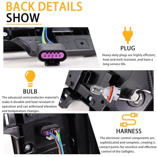 Passenger Side LED Tail Light Assembly for 2015 2016 2017 2018 2019 2020 Right