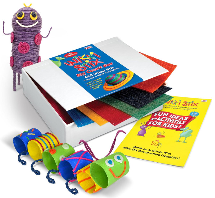 Wikki Stix Big Count Box 468 Stix 13 Colors in Cool Storage Box w/ 12 Page Idea