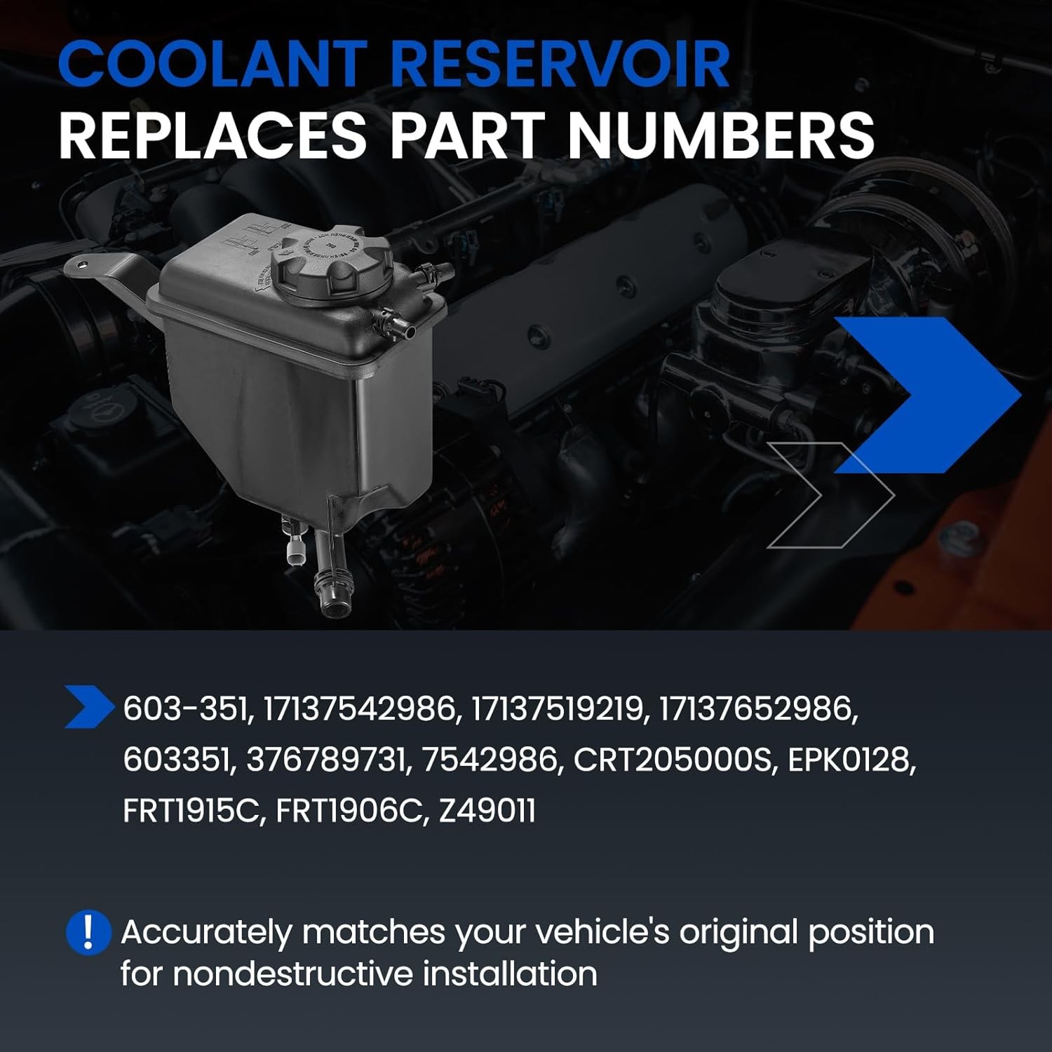 Engine Coolant Reservoir Tank 603-351 Compatible with BMW 528i 525i 525xi 535i