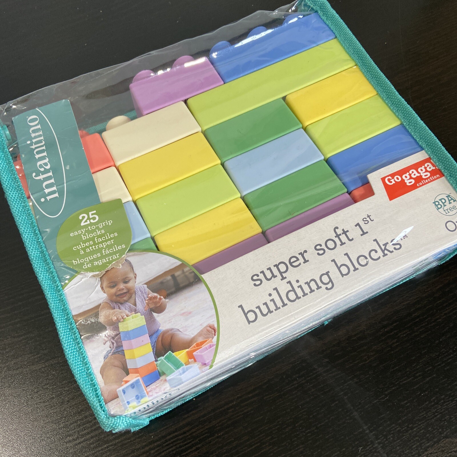 Infantino Super Soft Baby 1st Building Blocks Unisex Multicolor 25 Blocks