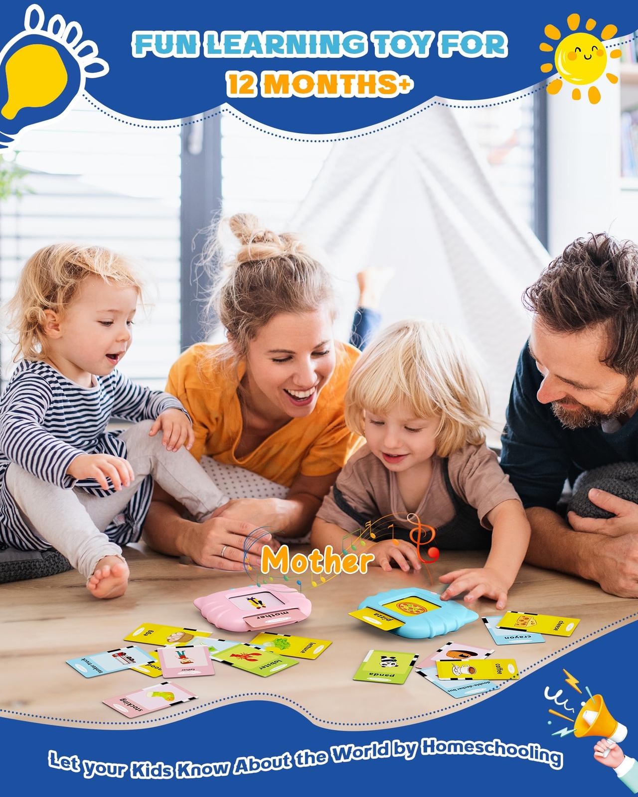 bravokids Talking Flash Cards Toddler Toys, Preschool Educational Sensory Toys w