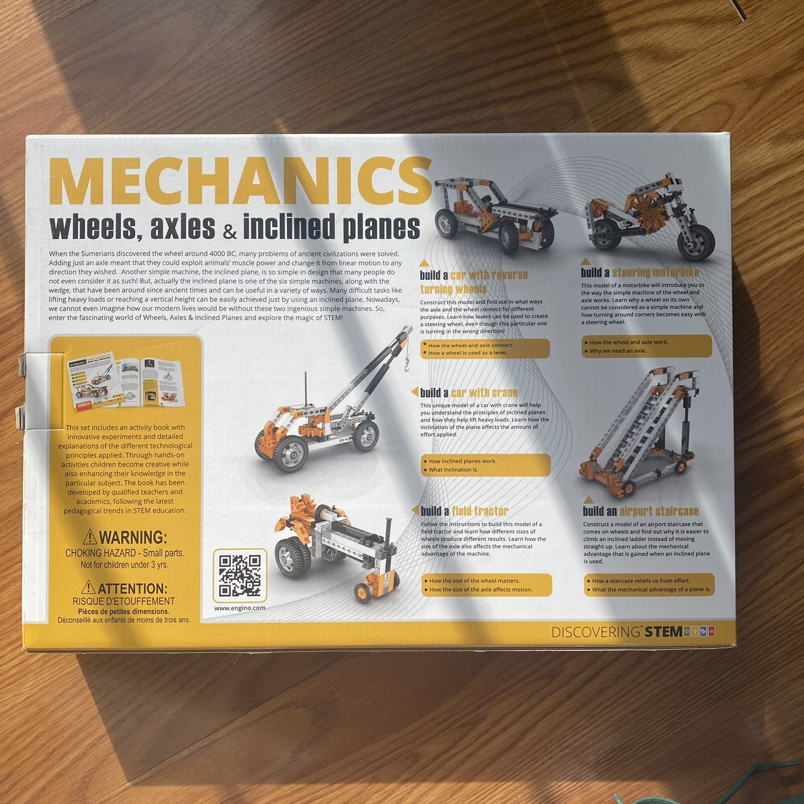 Engino Discovering STEM Mechanics Wheels, Axles and Inclined Planes | 14 Work…