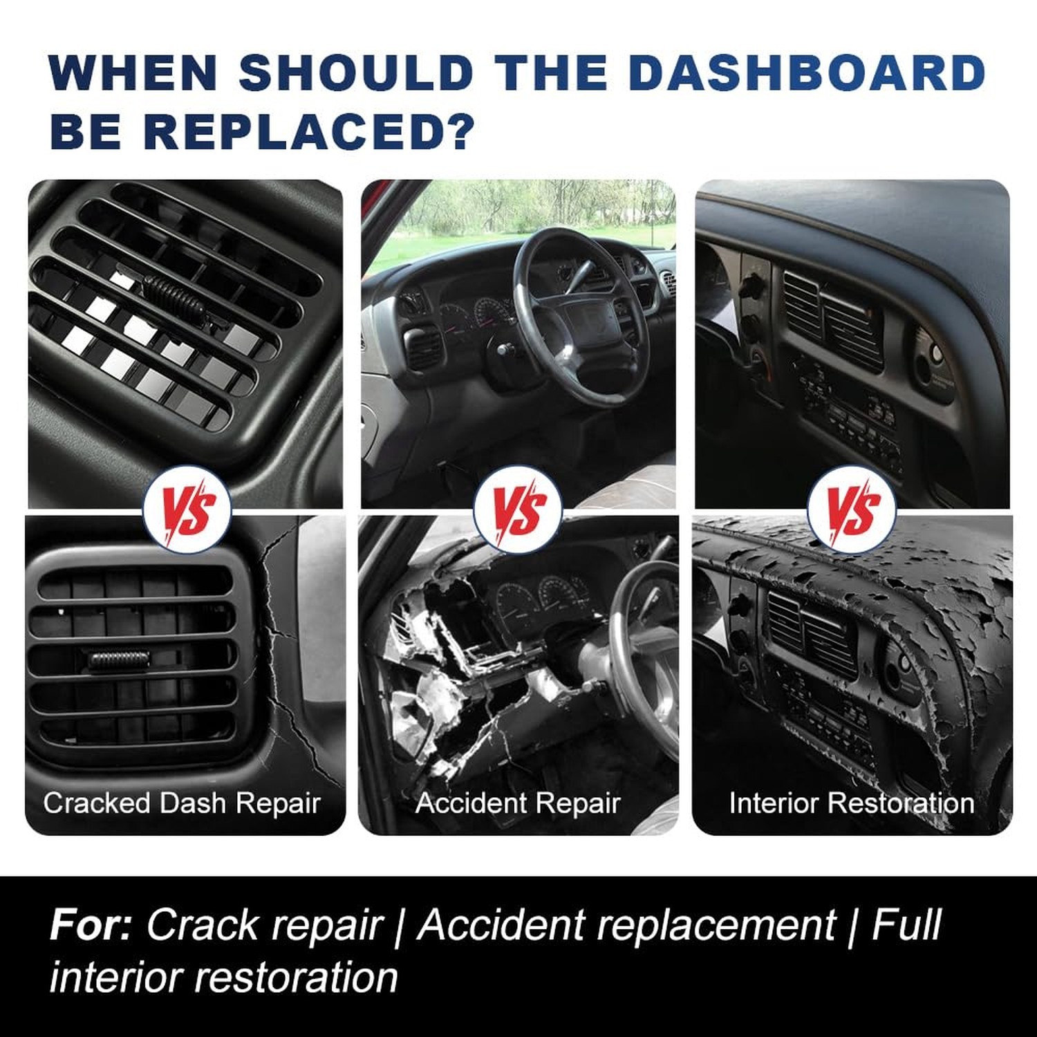 PIT66 Dash Bezel Cover, Dashboard Panel Fit Ford F150/F250/F350 1992-1997 | W…