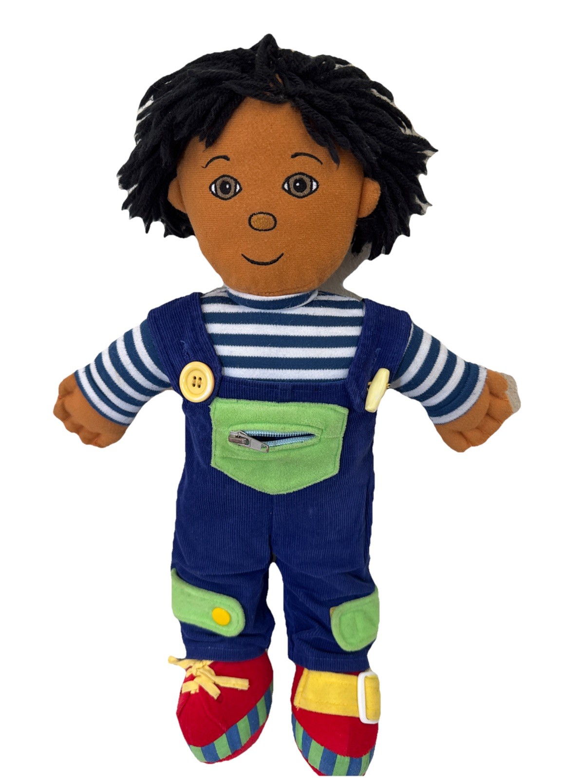 Excellerations Boy Doll 18” Rag Doll Stuffed & Clothed for Learning To Dress