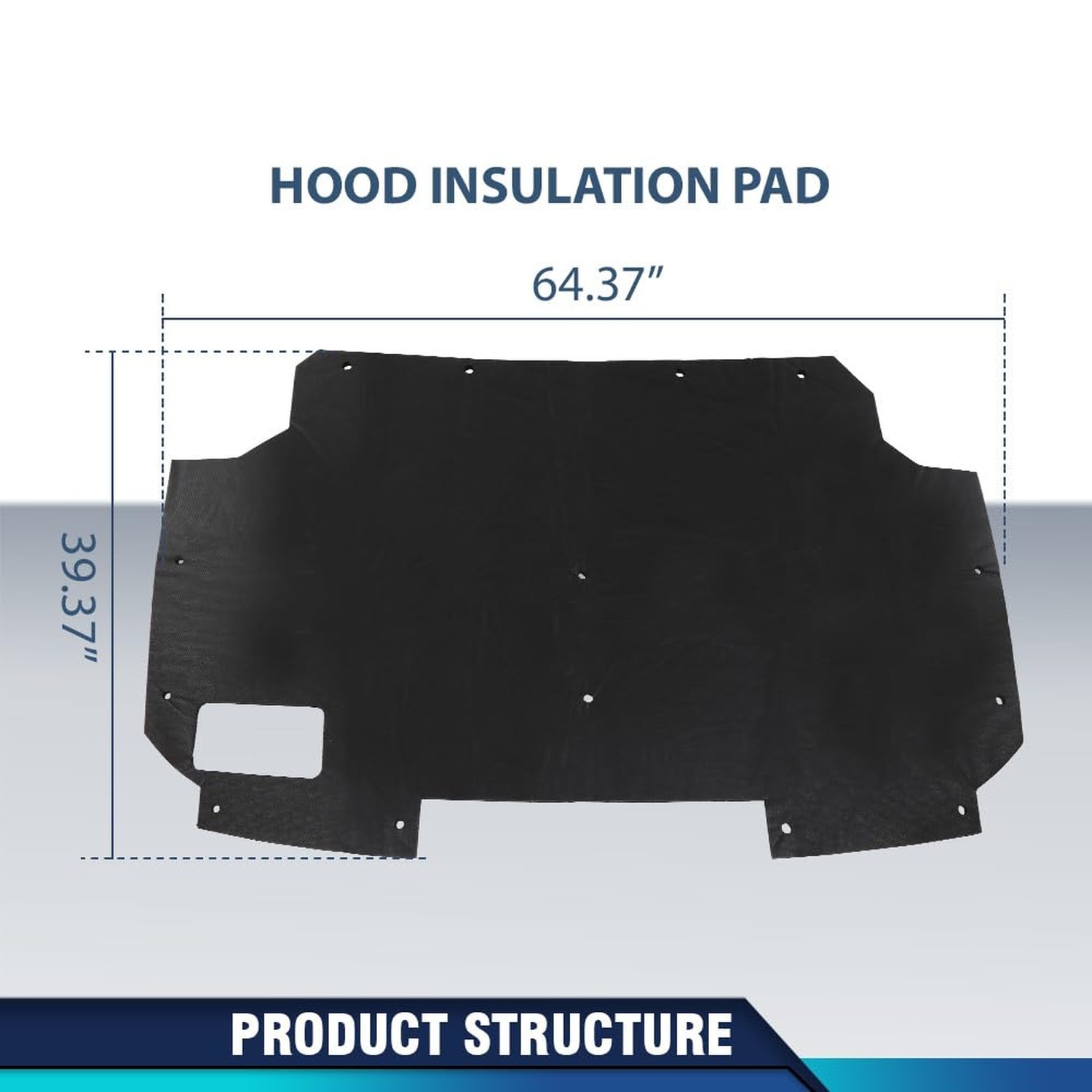 PIT66 Hood Insulation Pad W/ Clips Compatible with Ford F150 F250 F350 Bronco…