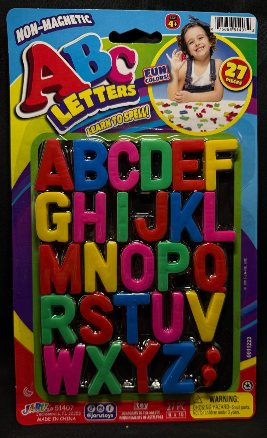 ABC Letters – Non-Magnetic – Learn to Spell – 27 Pieces – Jaru -2015