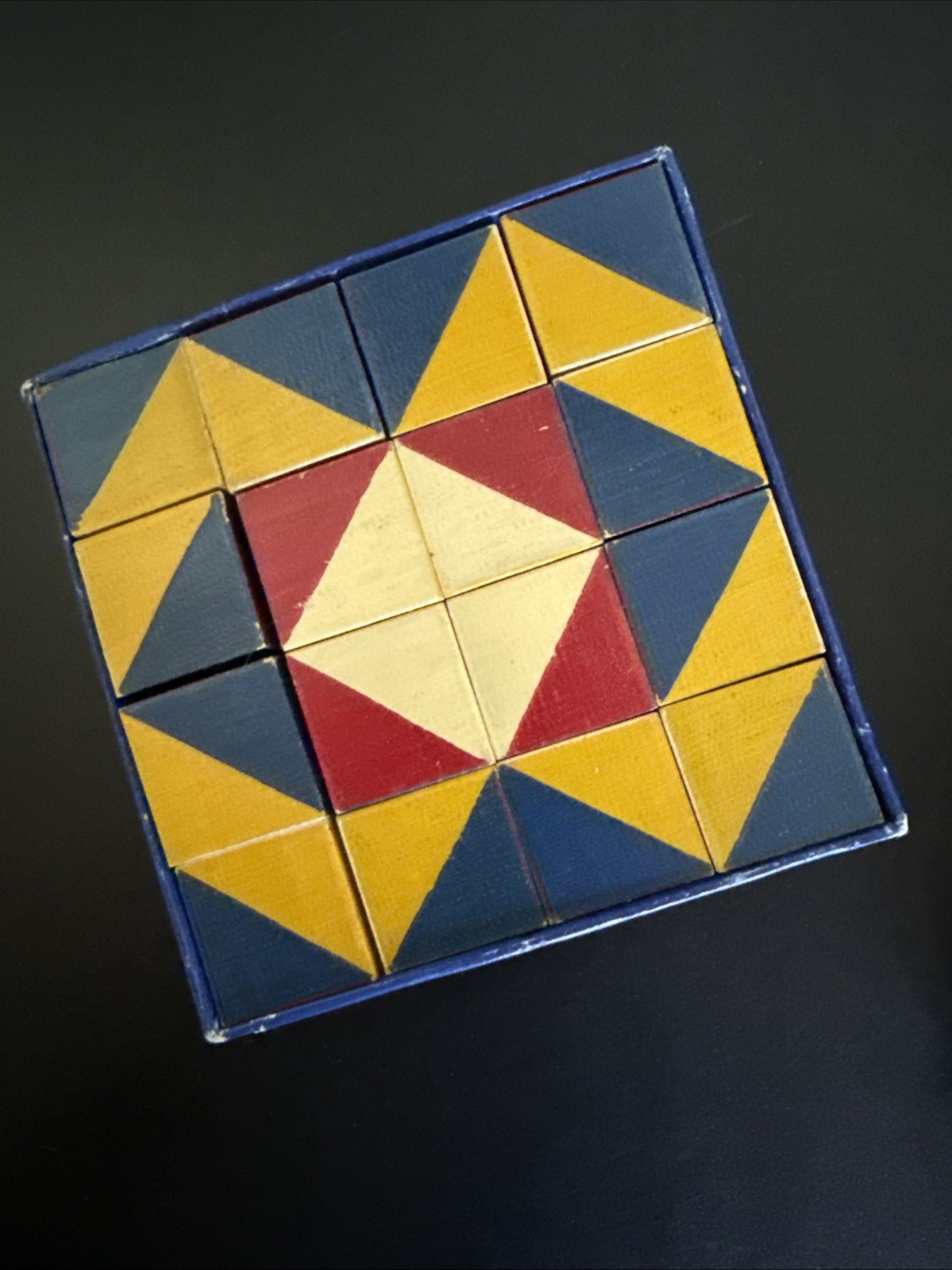 Vintage WBI Block Design Test – 16 Blocks – Kohs Style Wechsler IQ Test w/Box